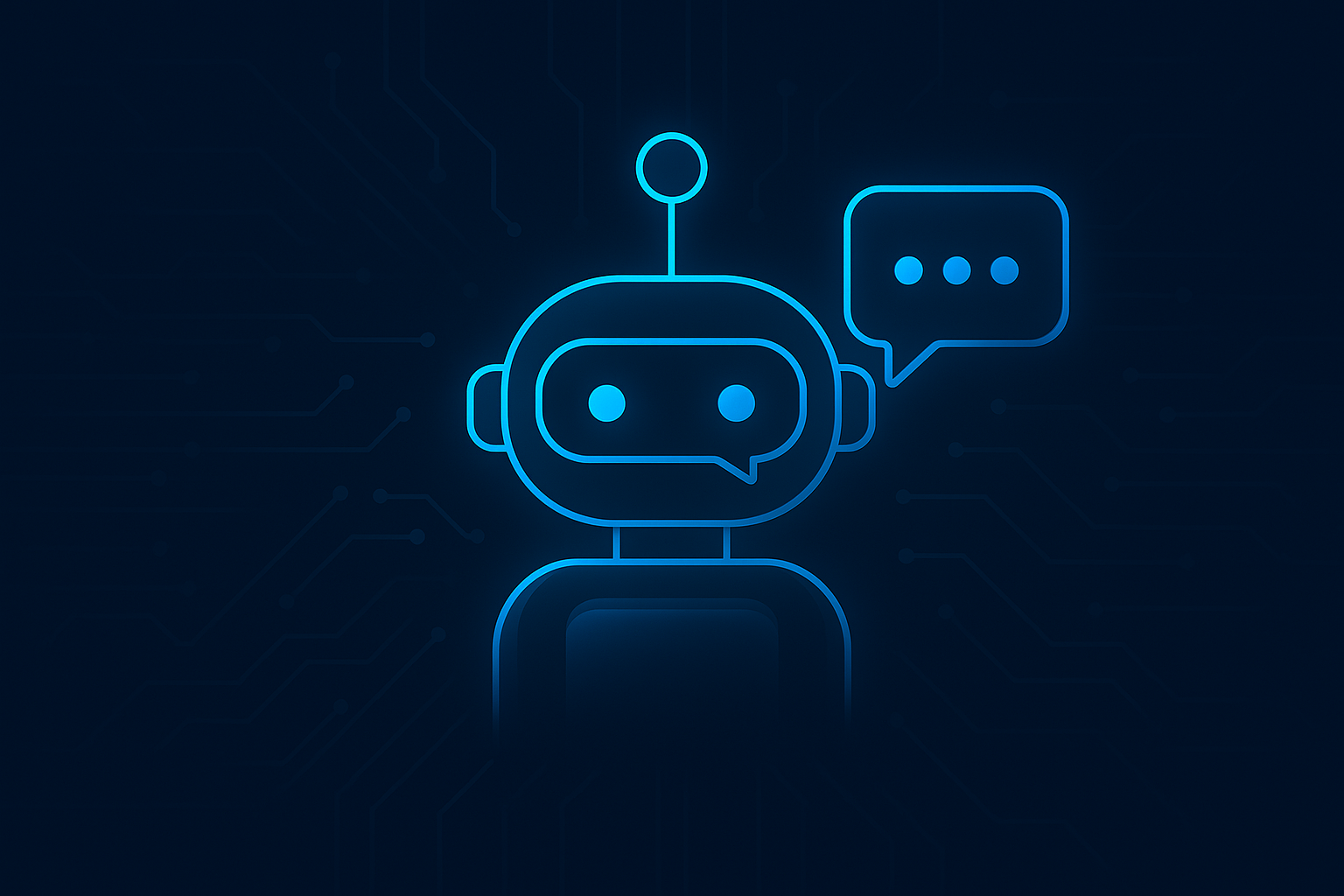 AI chatbot assisting a customer in a modern banking environment with digital financial dashboards in the background.