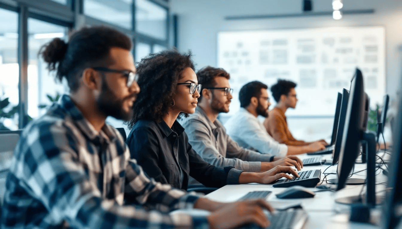 Developers using advanced coding techniques and AI tools to drive technological advancements in software