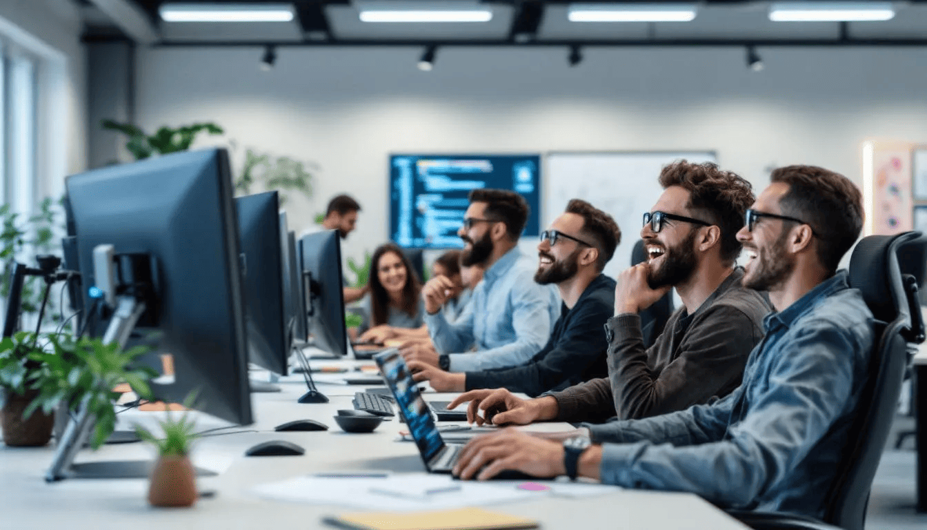 Developers and designers at cutting-edge software companies experimenting with new coding languages and technologies