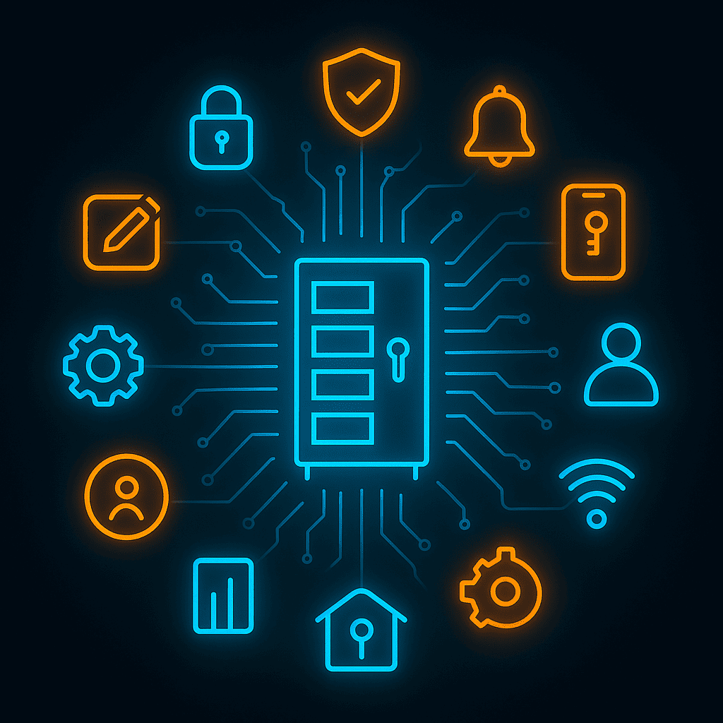 Website dashboard showing self storage unit availability and booking system