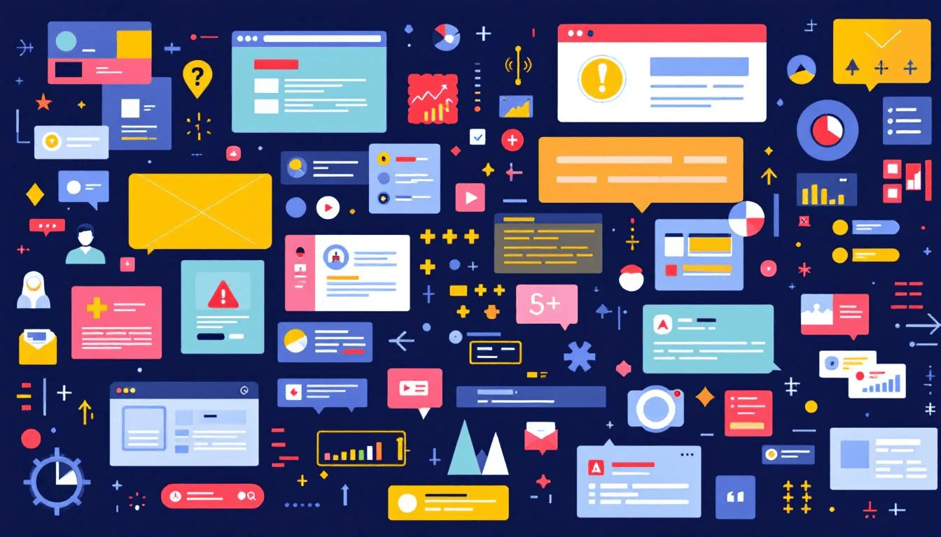 A graphic showing causes of cognitive overload in user interfaces.