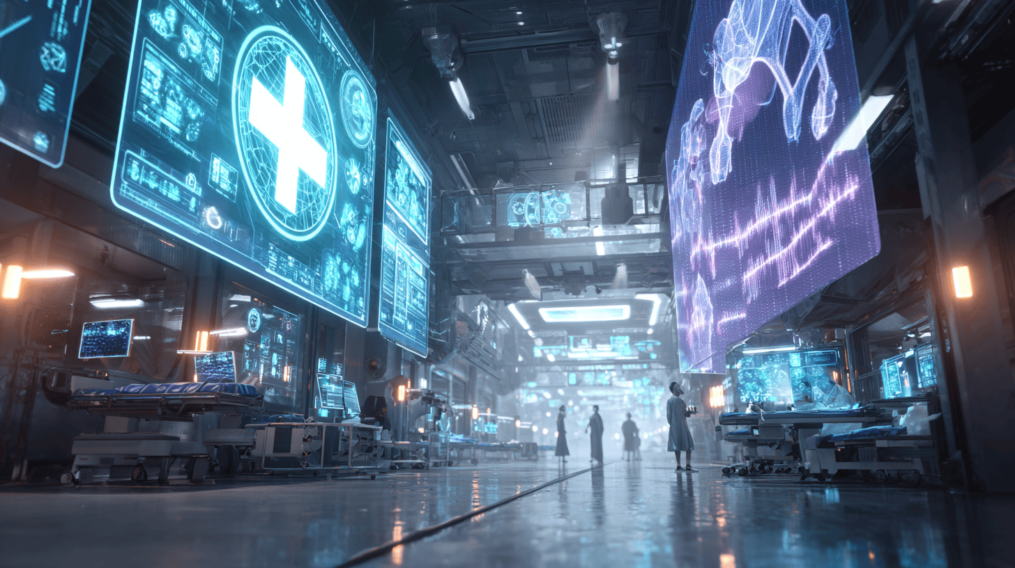 AI-powered system analysing medical scans to assist doctors with early diagnosis.