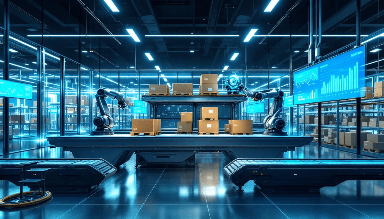 A visual representation of operational efficiency through AI in self storage, featuring automated systems.