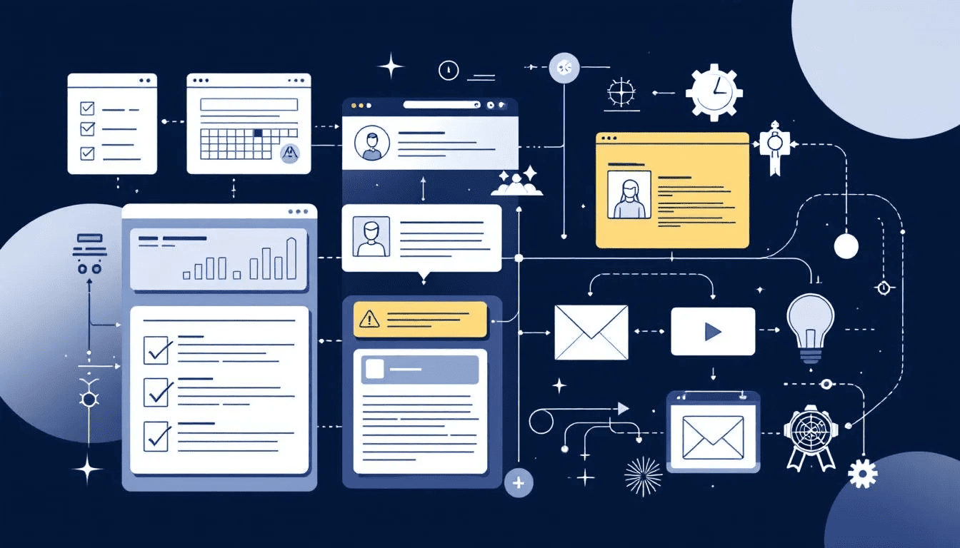 An illustration of strategies to reduce cognitive overload in UX design.
