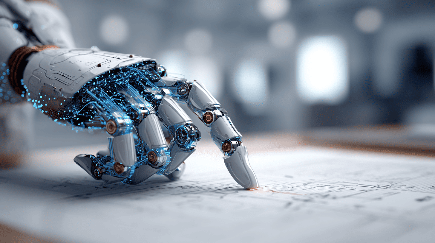 Digital robots automating financial data entry and compliance tasks in a modern fintech environment.