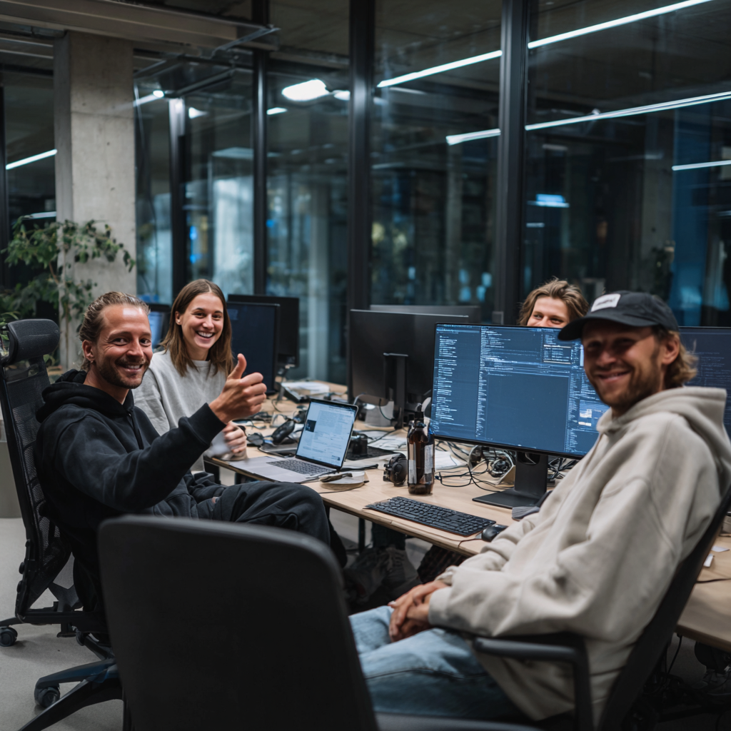 Tech lead collaborating with engineers and product team around architecture and delivery plan