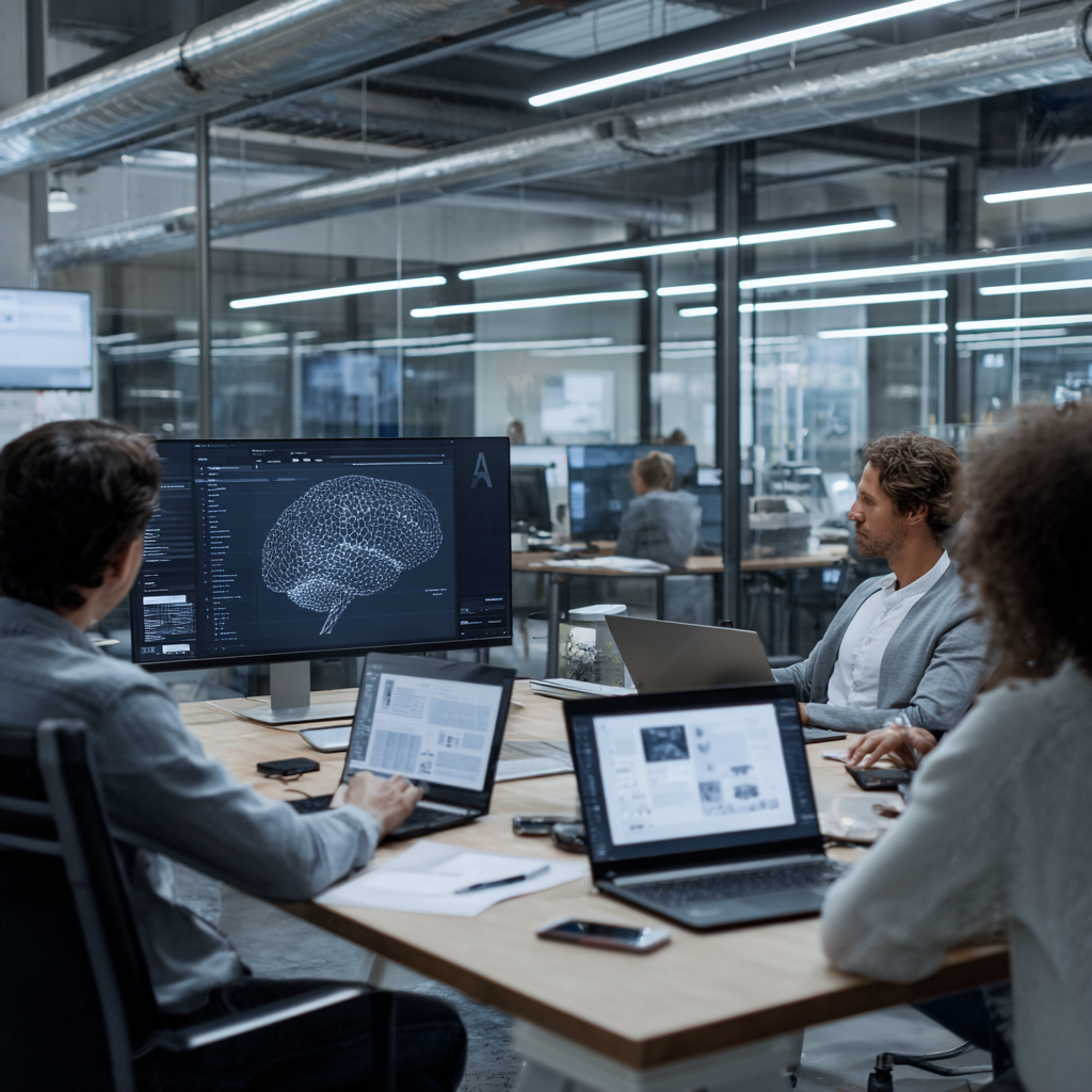 A split-screen showing a traditional wireframe sketch on one side and a high-fidelity, data-driven AI dashboard being generated in real-time on the other.